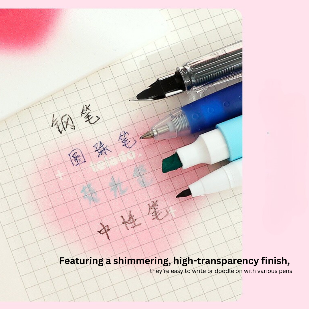 Pearlescent Transparent Sticky Notes