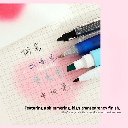 Pearlescent Transparent Sticky Notes