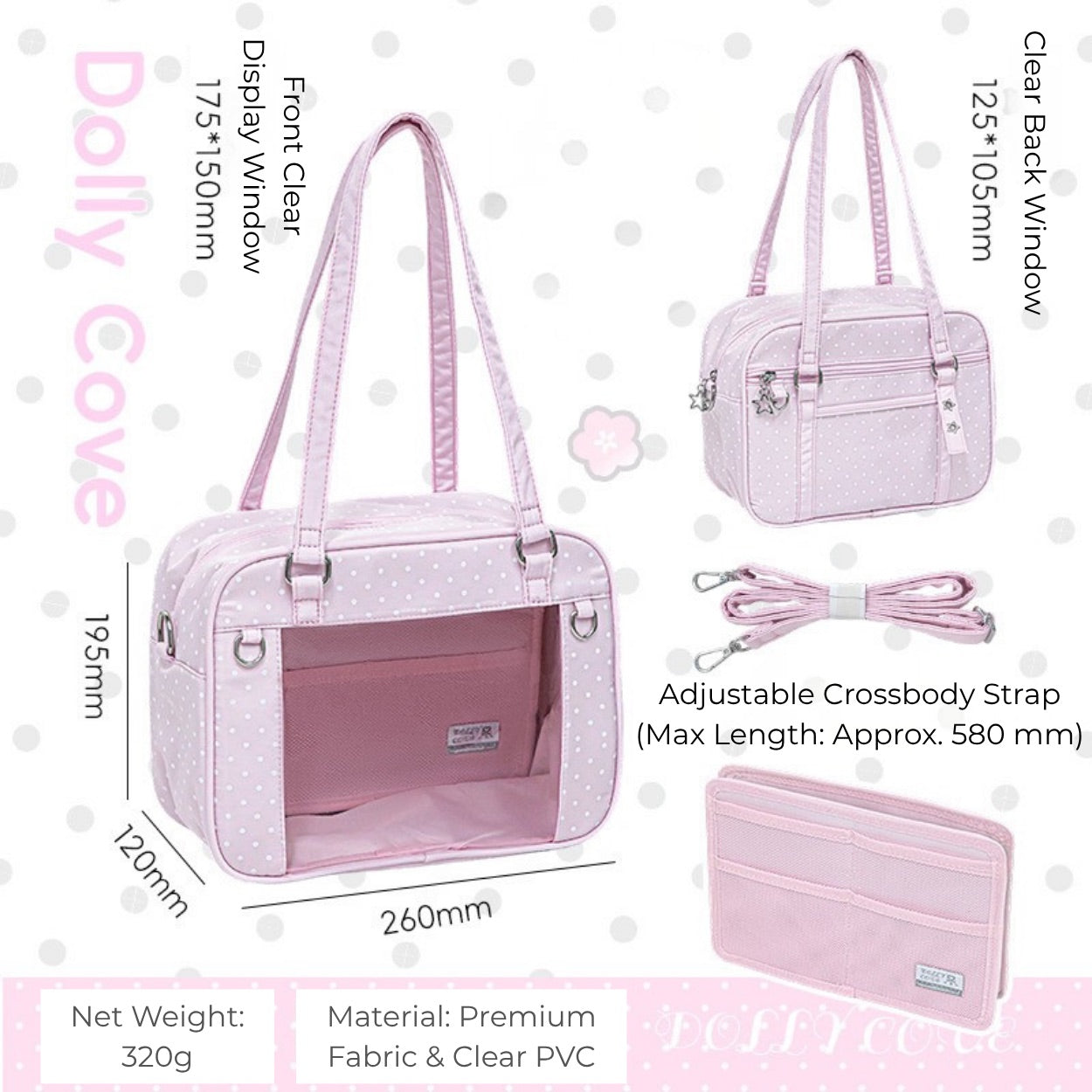 Clear Window Doll Carrier Ita Tote Bag