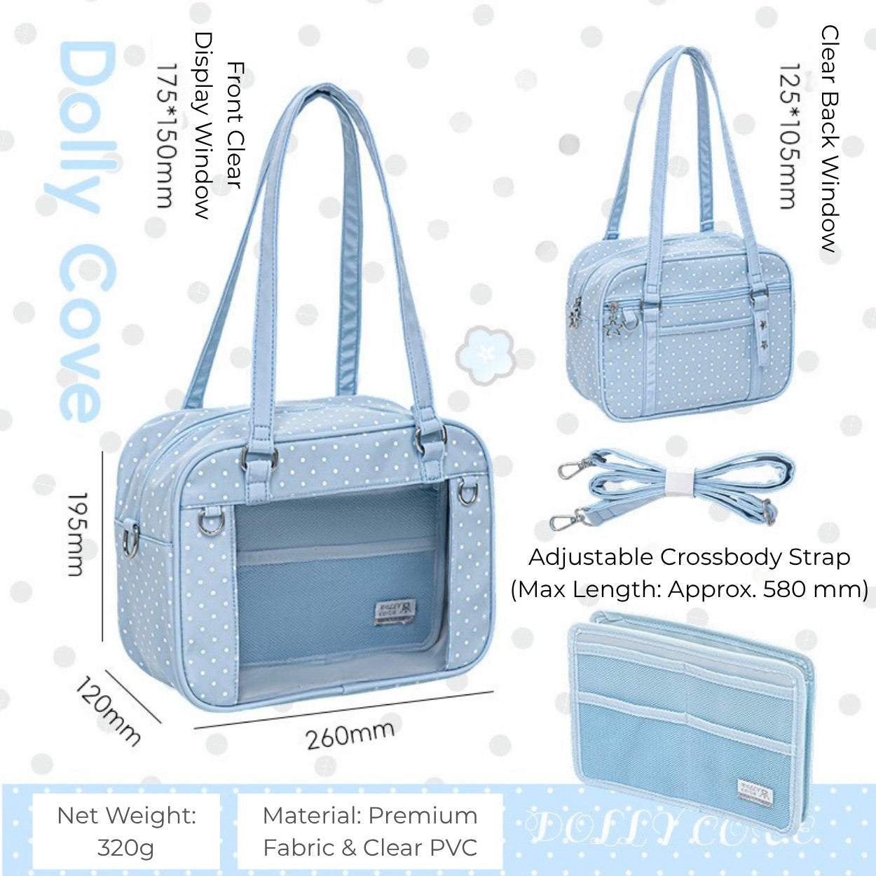 Clear Window Doll Carrier Ita Tote Bag