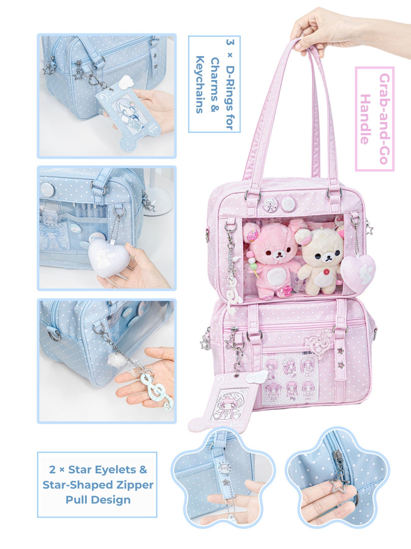 Clear Window Doll Carrier Ita Tote Bag