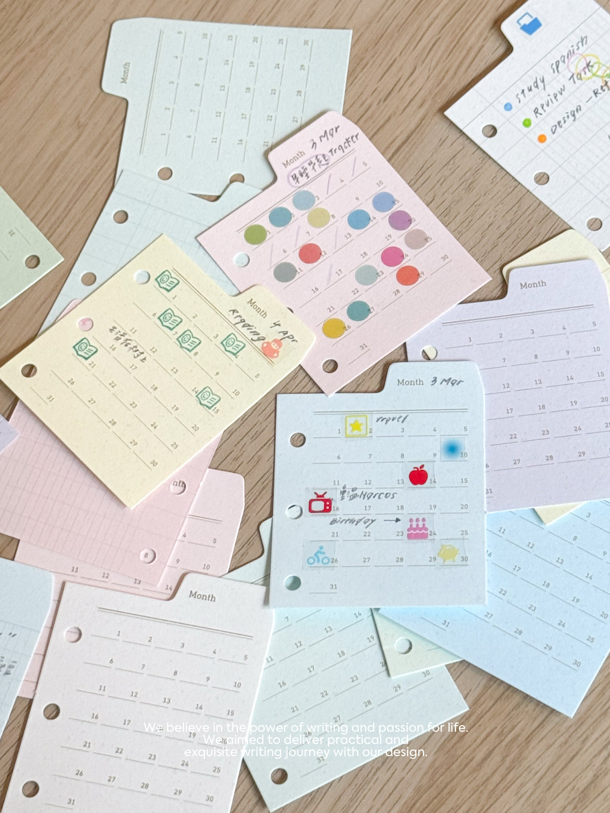 Mini Index Divider Pages | 3-Hole Monthly Calendar & Free Note Tabs