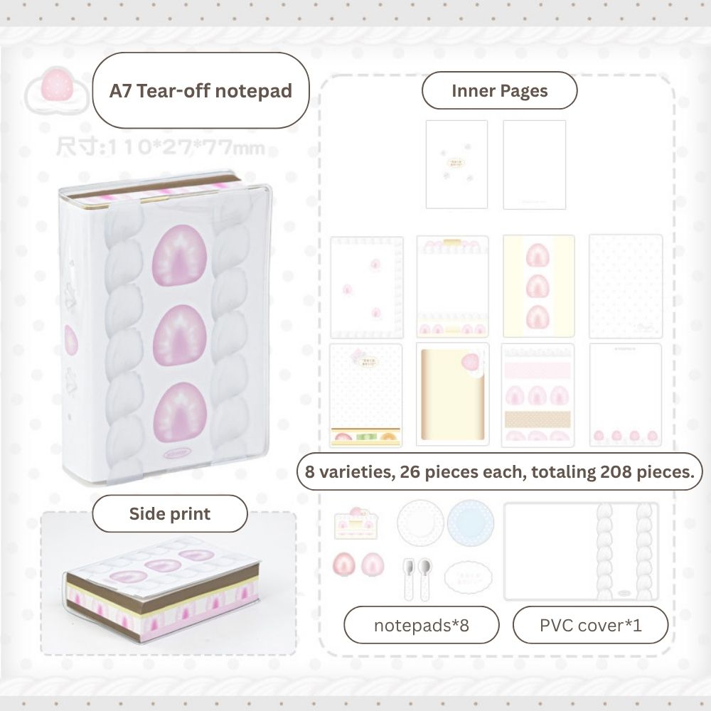 Strawberry Cake Edge-Gilded A7 Journal & Memo Pad