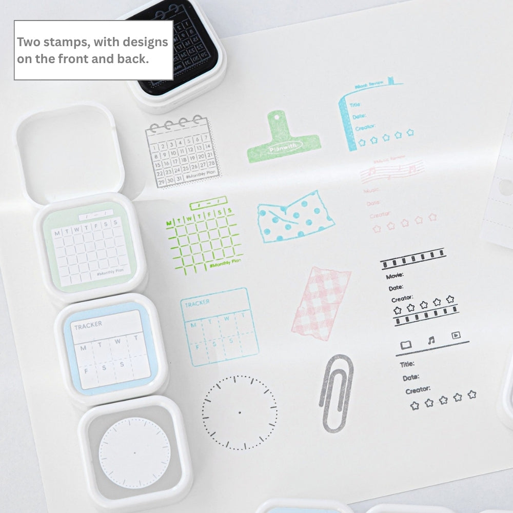 Cubelet Versatile Dual-Sided 4-in-1 Pre-Inked Stamp