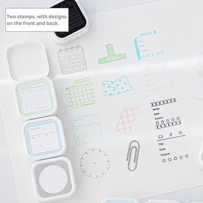 Cubelet Versatile Dual-Sided 4-in-1 Pre-Inked Stamp