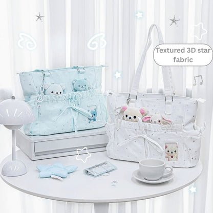 Starry Ribbon Aesthetic Canvas Tote Bag