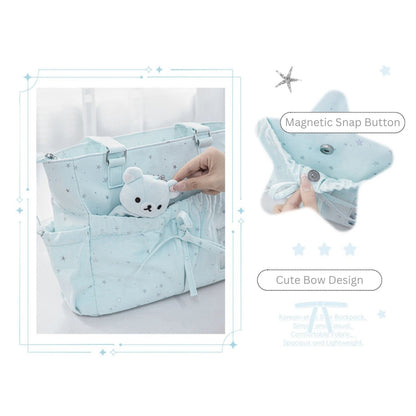 Starry Ribbon Aesthetic Canvas Tote Bag