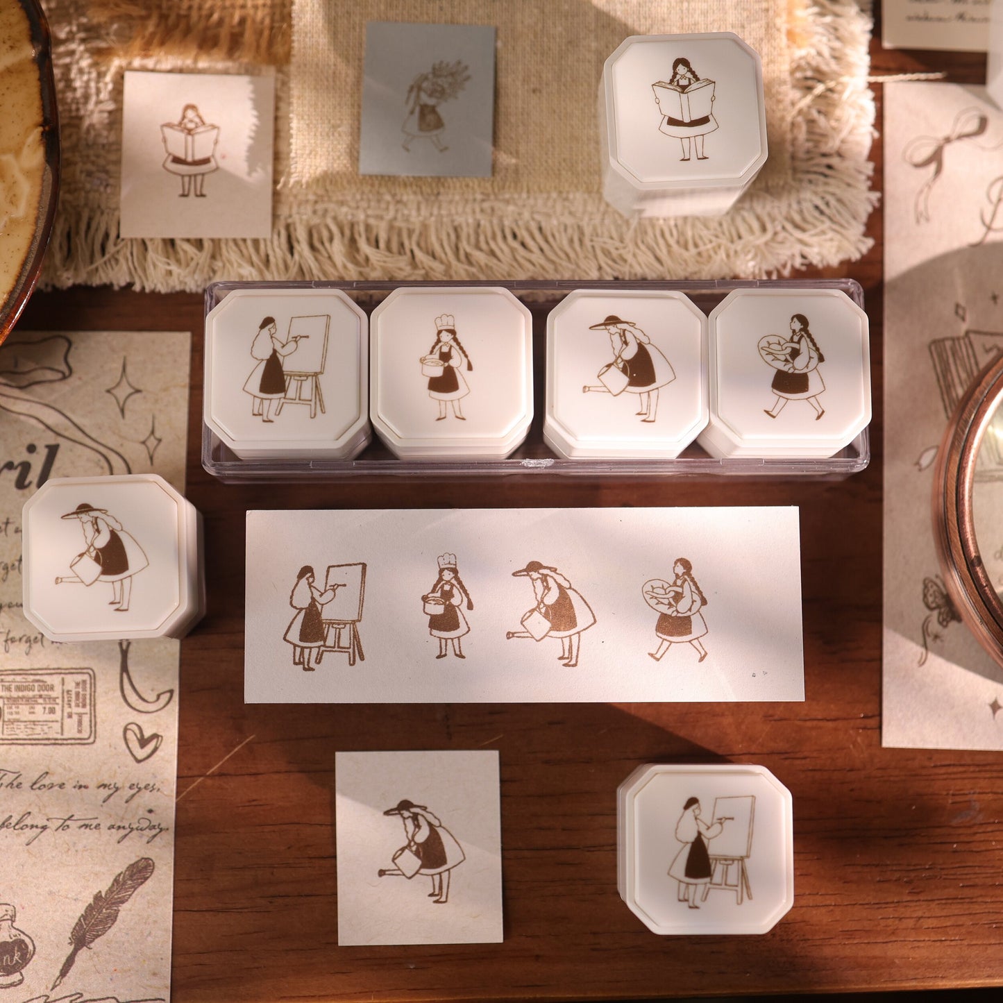 Original Cute Girl 4-in-1 Photosensitive Stamp Set