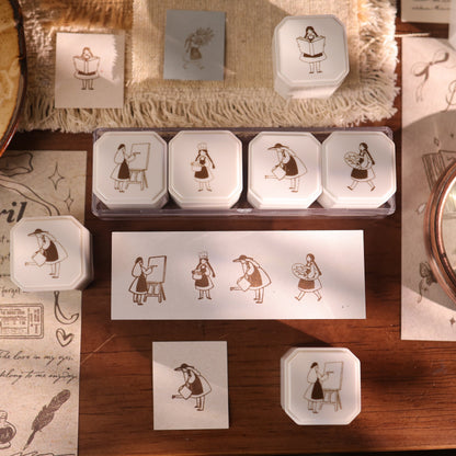 Original Cute Girl 4-in-1 Photosensitive Stamp Set