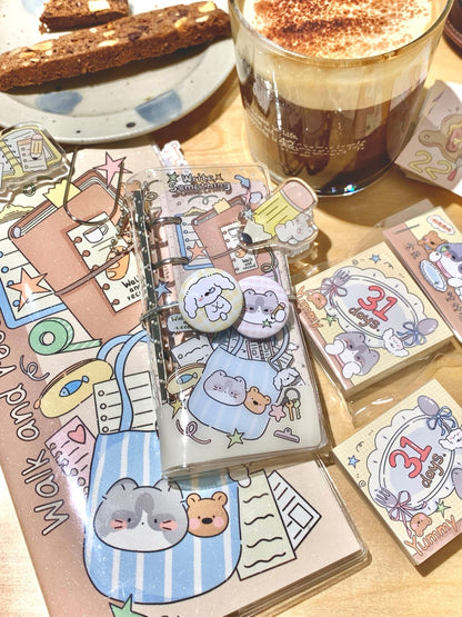 31-Day Gourmet Food Date Stickers Memo Pad