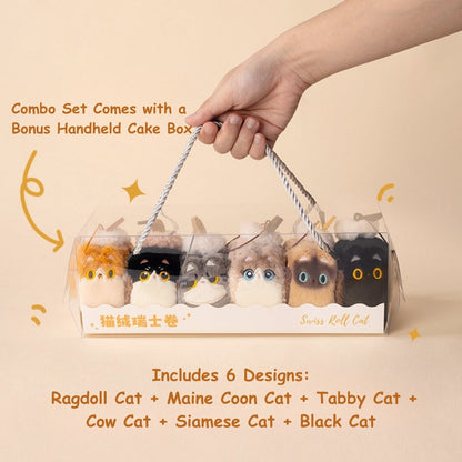 Original Creamy Swiss Roll Cat Plush Toy & Bag Charm