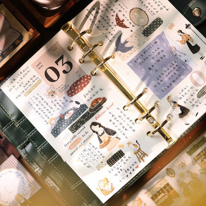 Cat Raising Daily Die-Cut Writable Memo Roll