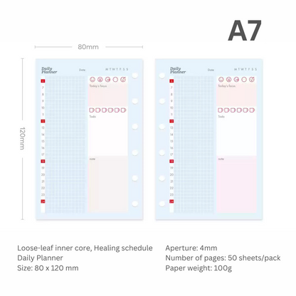 Loose-leaf A7/M5 Paper Refill  Original Design Function Schedule Plan