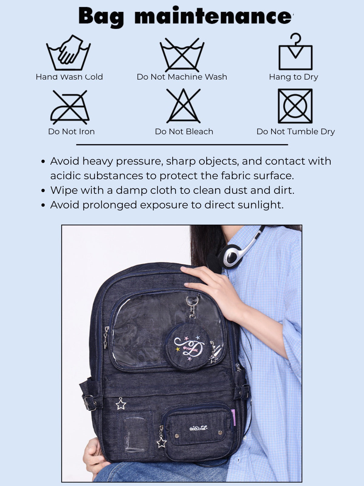Dark Denim Ita Backpack – ChicChoi