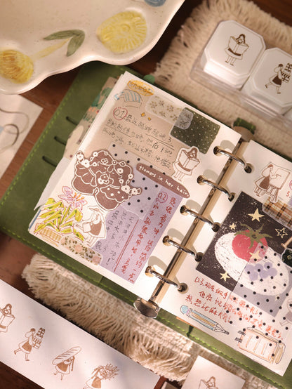 Original Cute Girl 4-in-1 Photosensitive Stamp Set