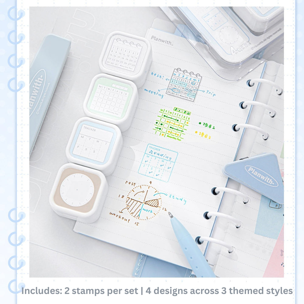 Cubelet Versatile Dual-Sided 4-in-1 Pre-Inked Stamp