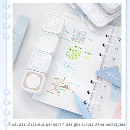 Cubelet Versatile Dual-Sided 4-in-1 Pre-Inked Stamp