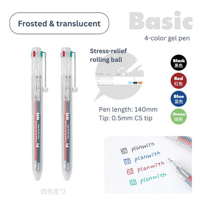 Transparent Frosted Mindflow 4-in-1 Stress-Relief Pen