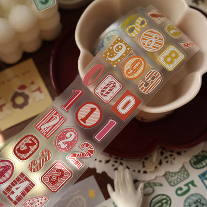 Number Match Stickers – Die-Cut Washi & PET Rolls