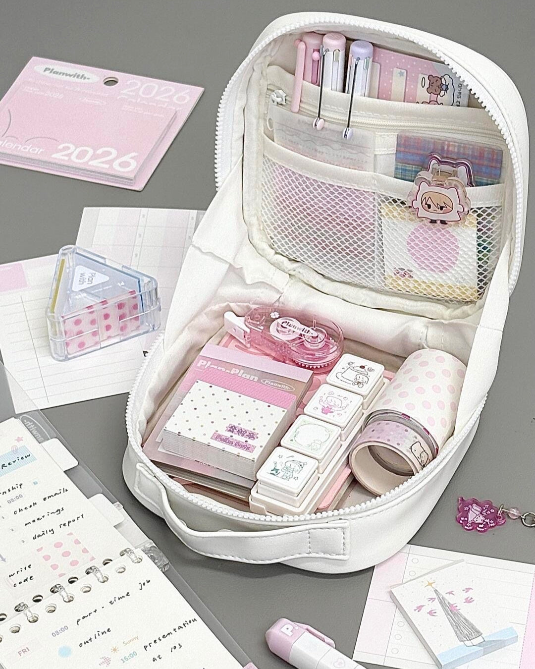 Journal Transit Aesthetic L-Shaped Stationery Pouch