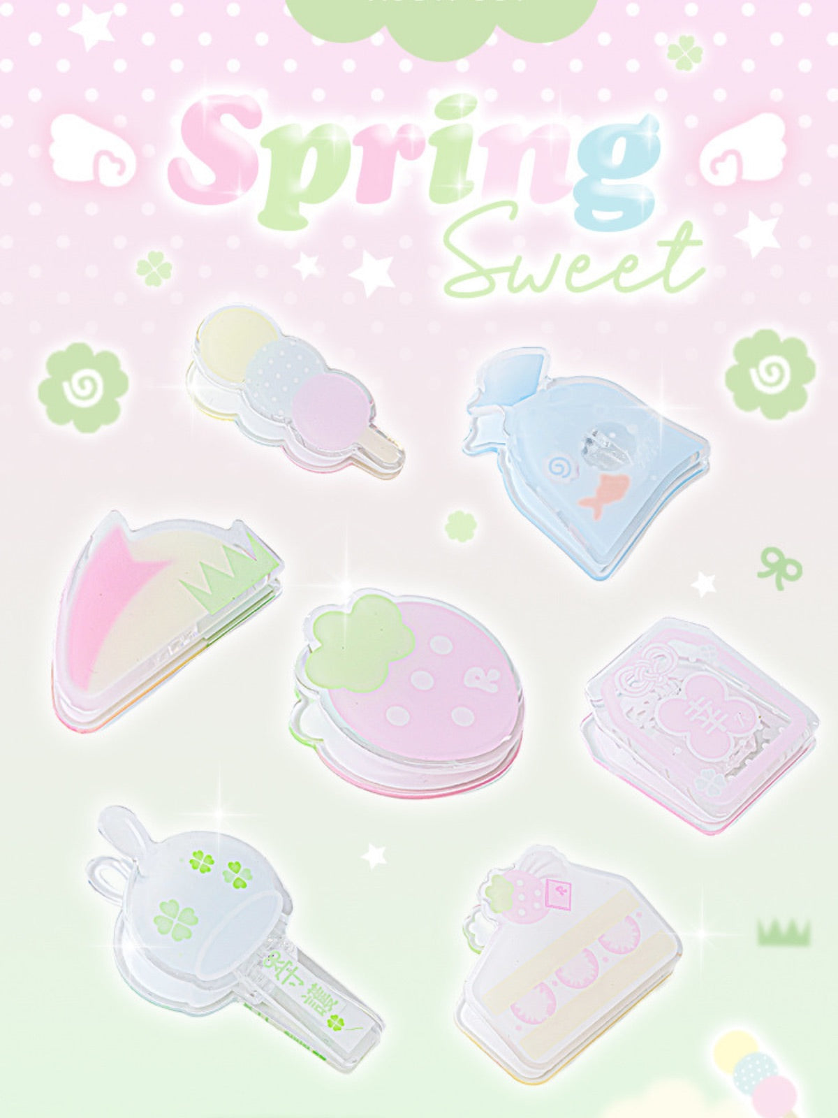 Fresh Spring Series Acrylic Cute Organizer Clips