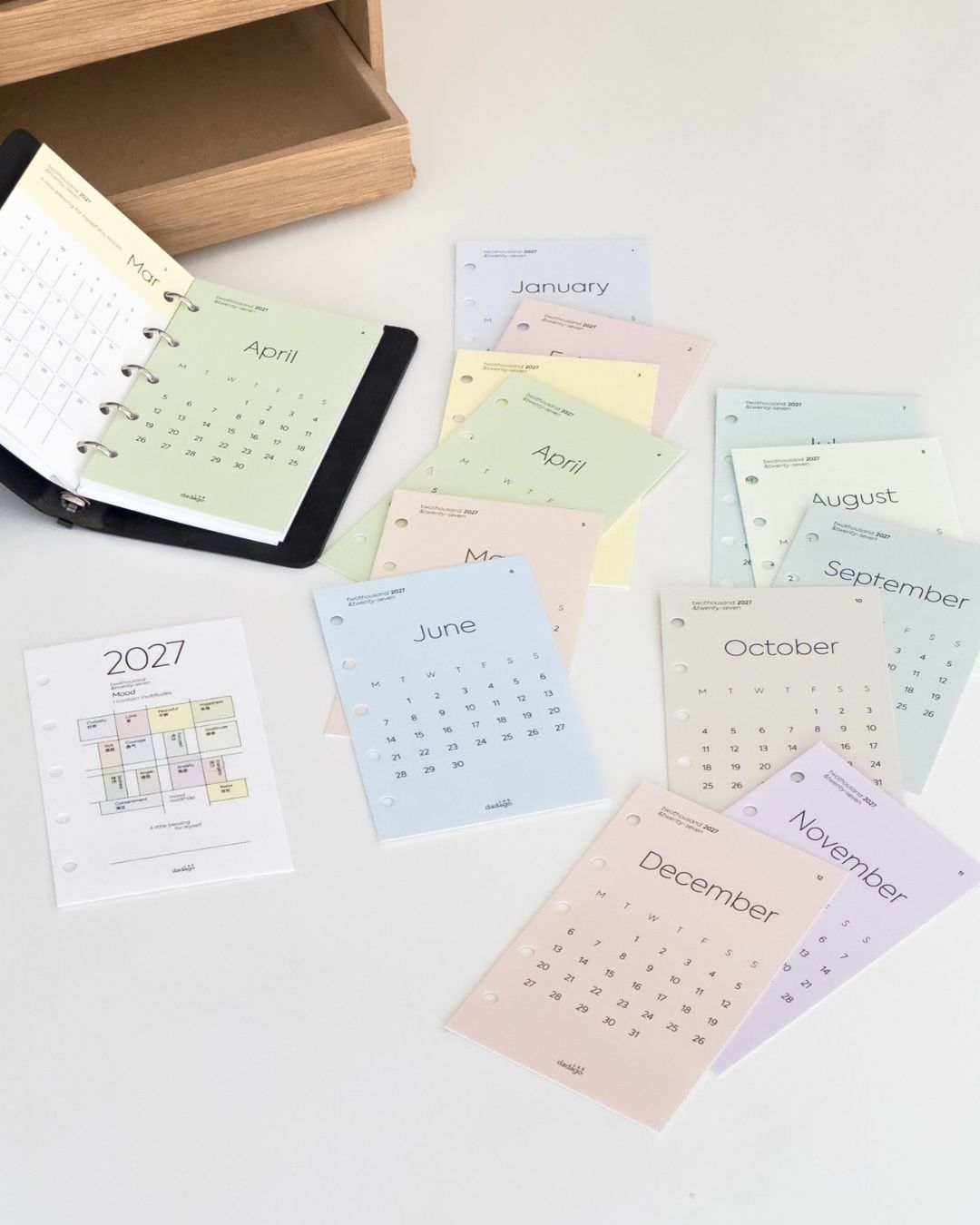 2027 Minimalist Yearly & Monthly Planner Cards