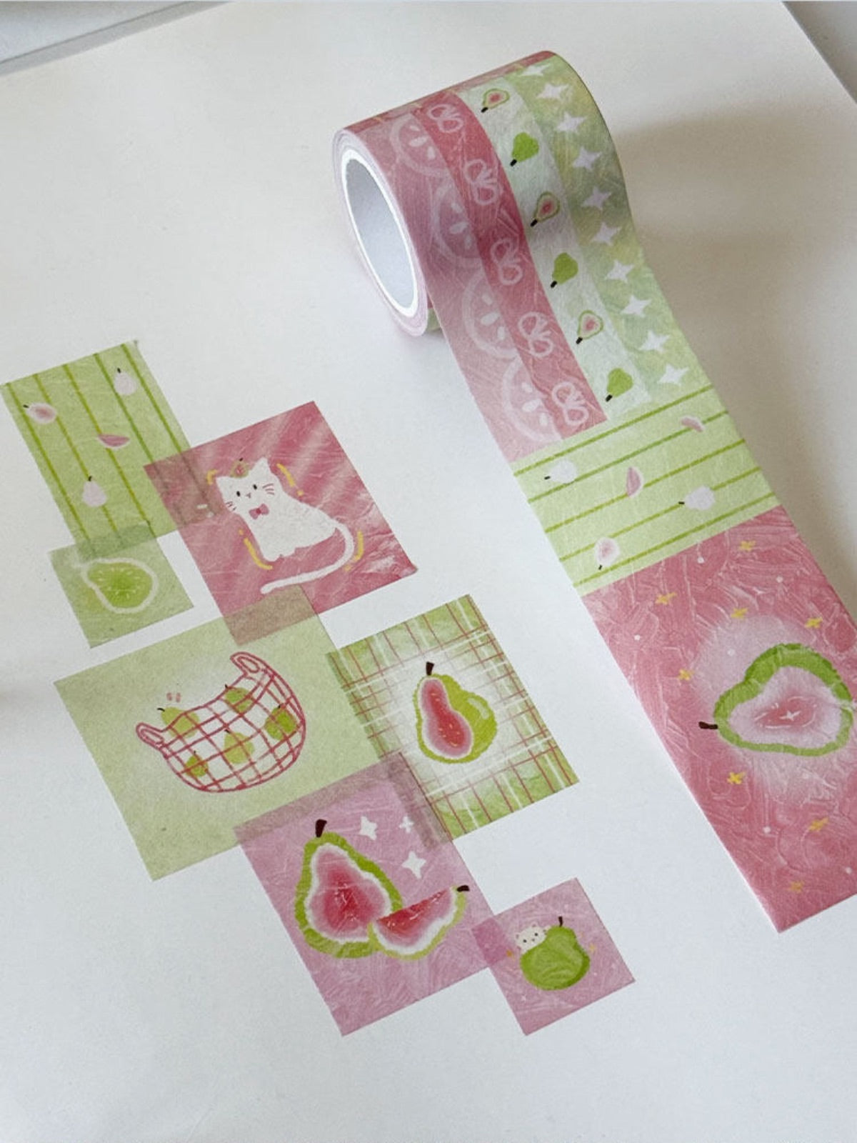Guava & Kitten Oil Painting Washi Tape