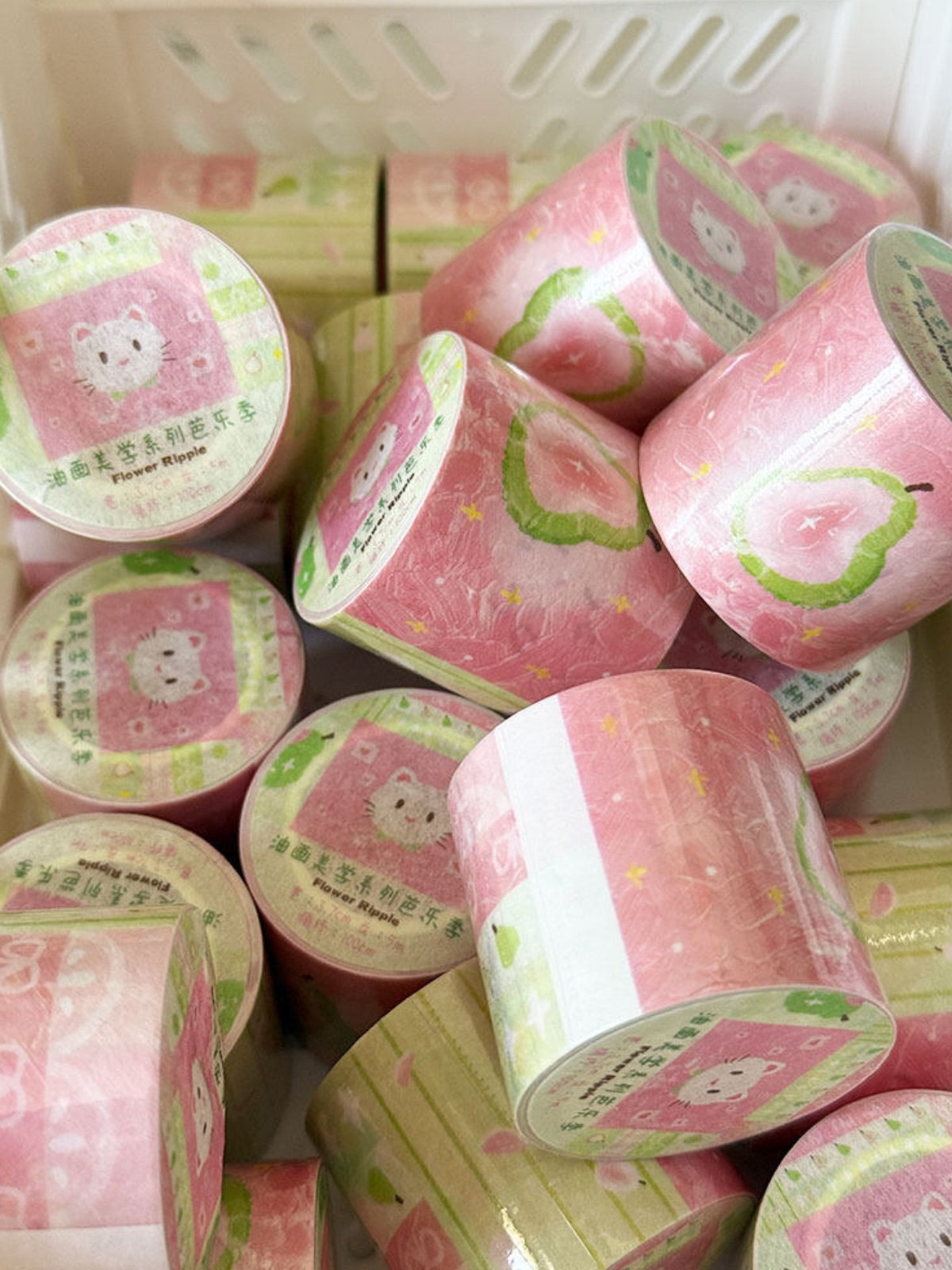 Guava & Kitten Oil Painting Washi Tape
