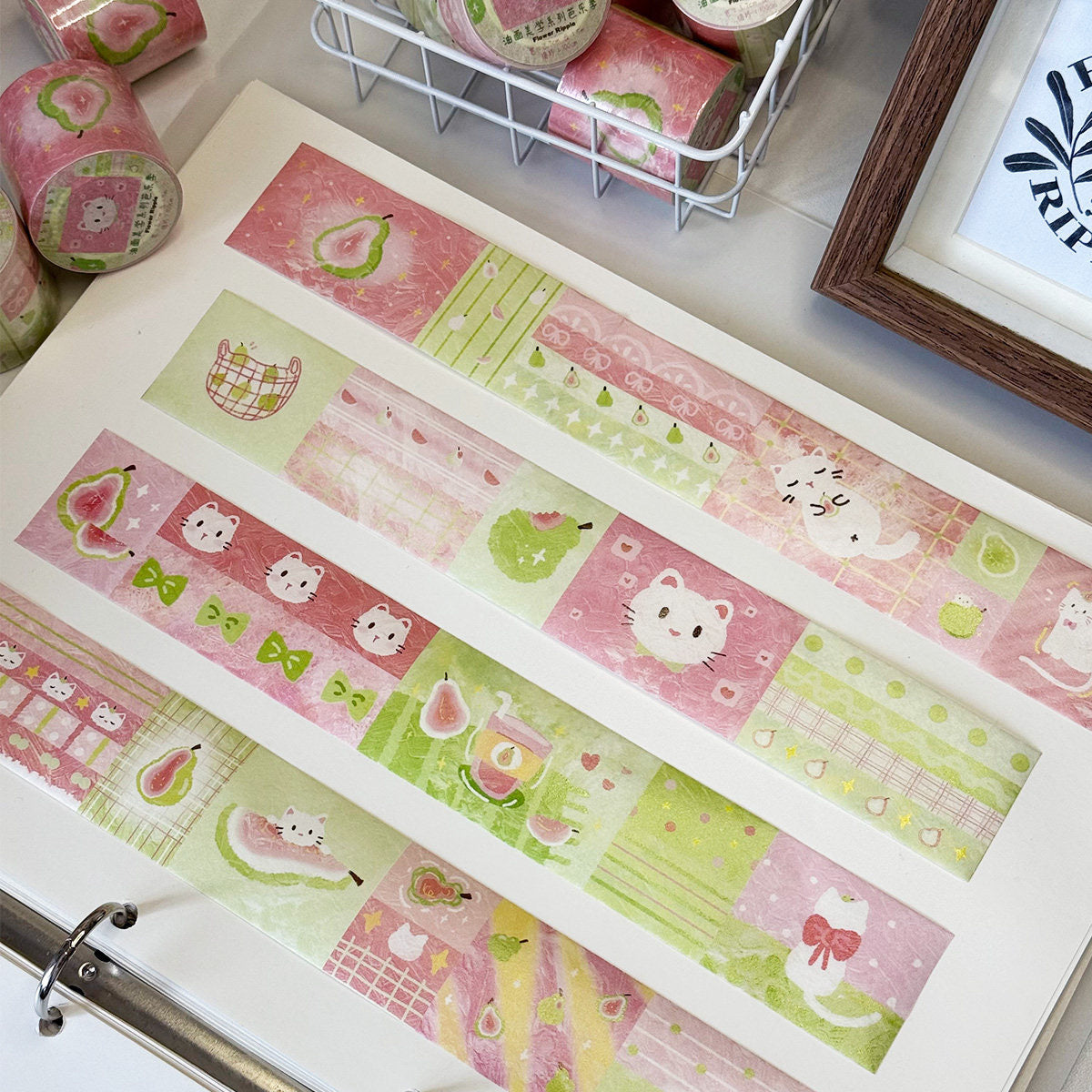 Guava & Kitten Oil Painting Washi Tape