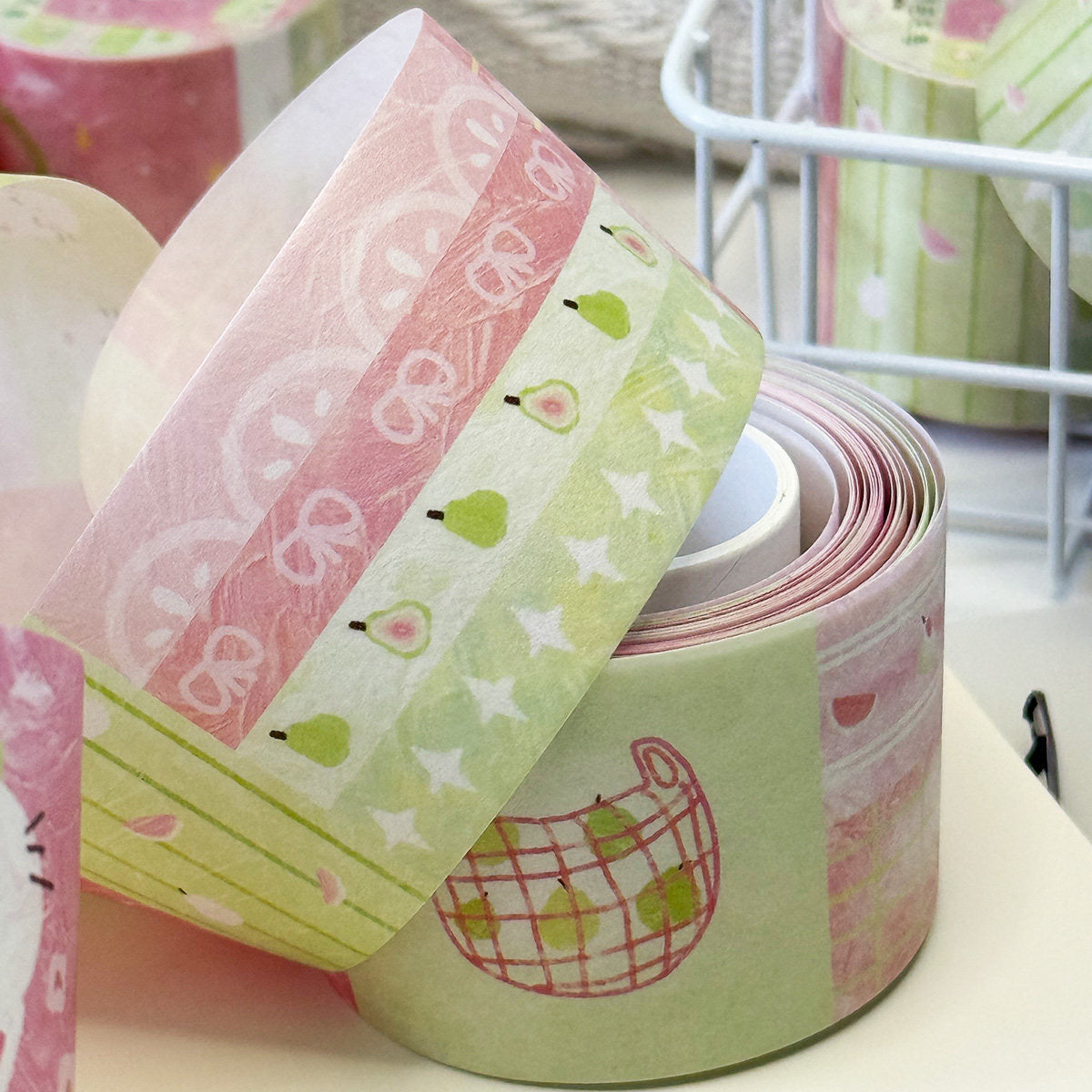 Guava & Kitten Oil Painting Washi Tape