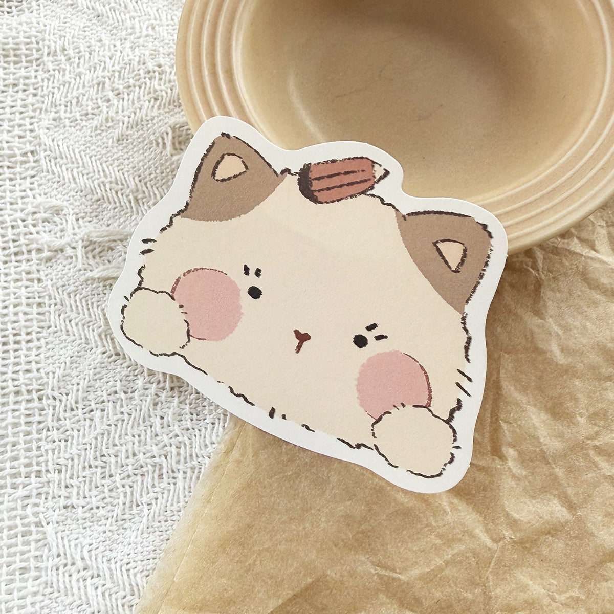 Hahaha Club Original Die-Cut Kitten Memo Pad