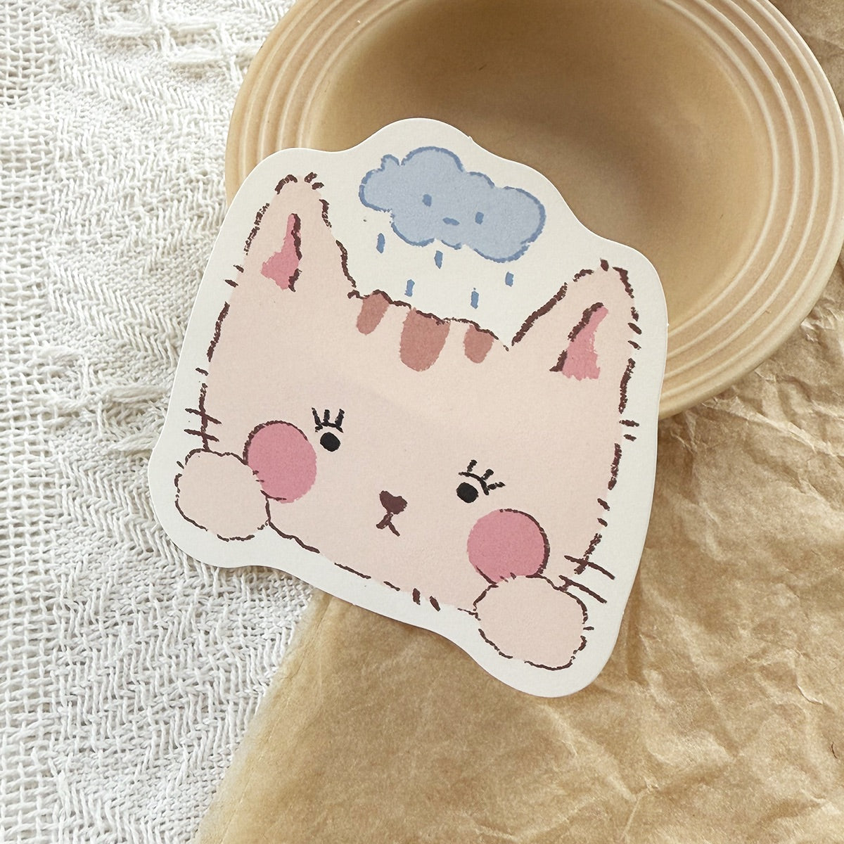 Hahaha Club Original Die-Cut Kitten Memo Pad