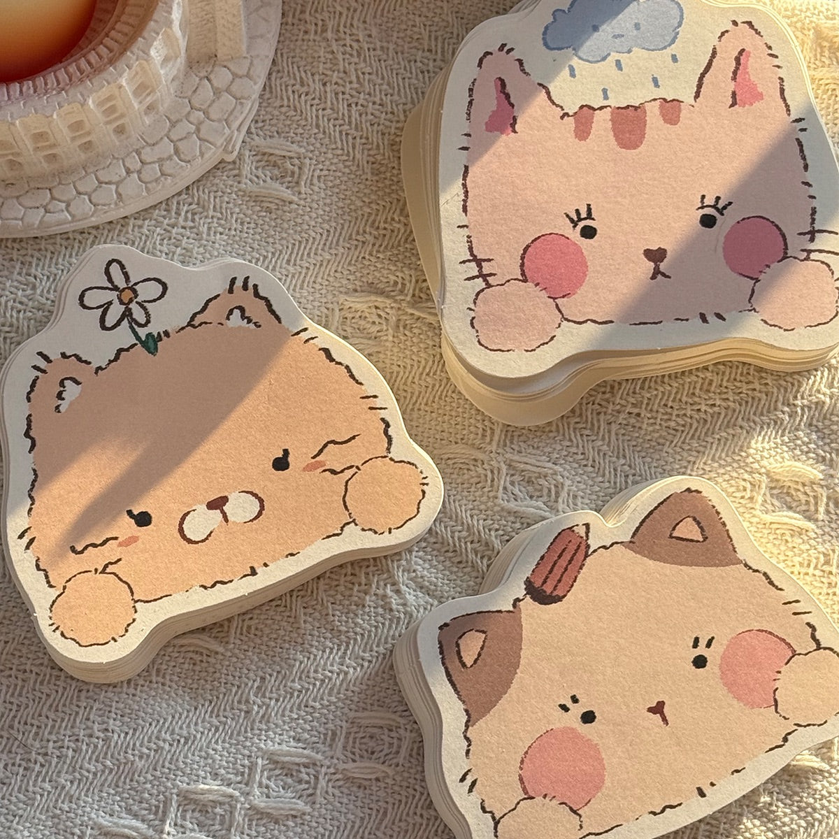 Hahaha Club Original Die-Cut Kitten Memo Pad