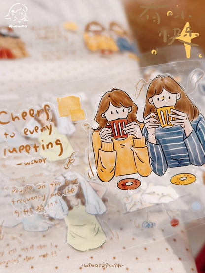 A Little Bit of Happiness Illustrated Washi & PET Sticker Tape