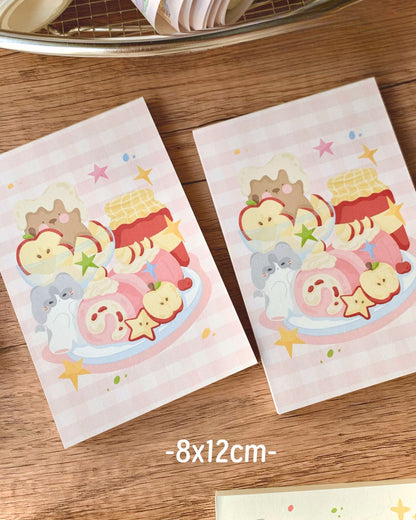 Original Aesthetic Apple Cat Memo Pad Set