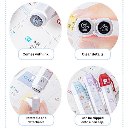 Multi-Pattern 6-in-1 Pen Stamp Set