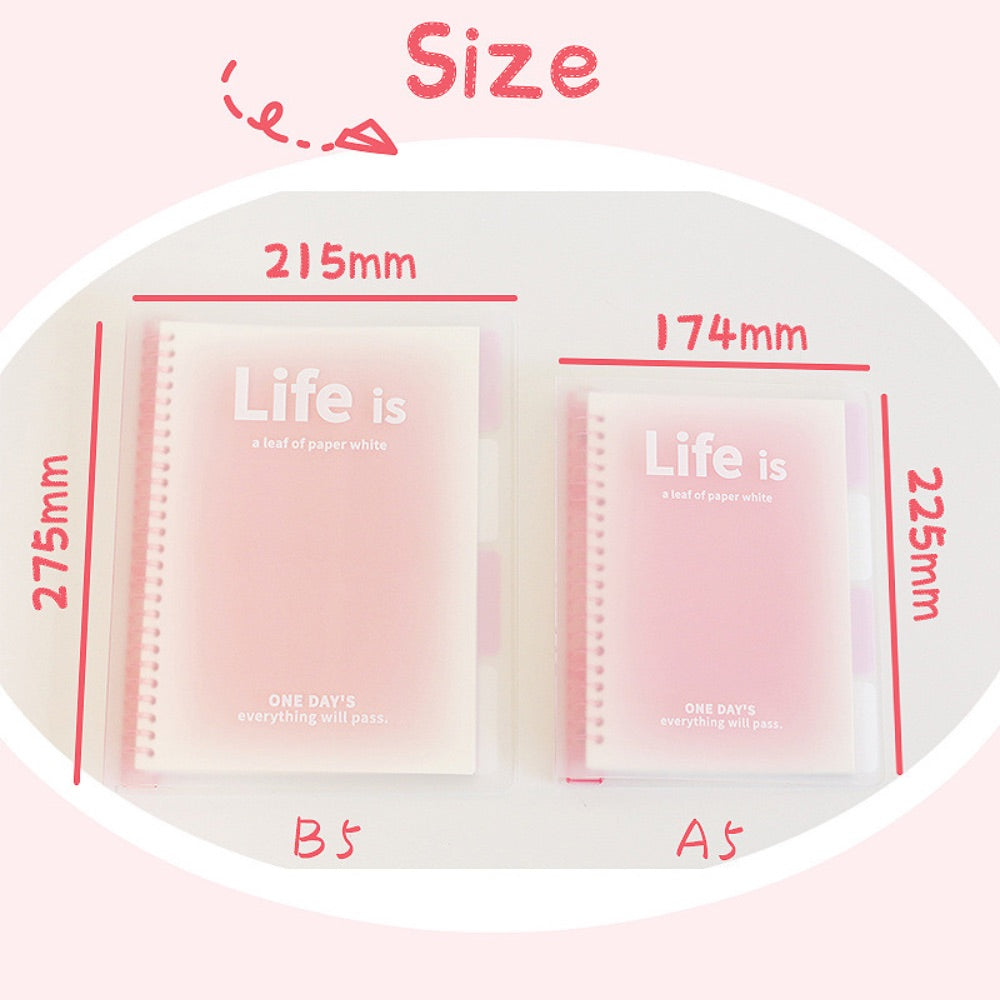 Life is Colorful Loose-Leaf Notebook, B5/A5 Lined