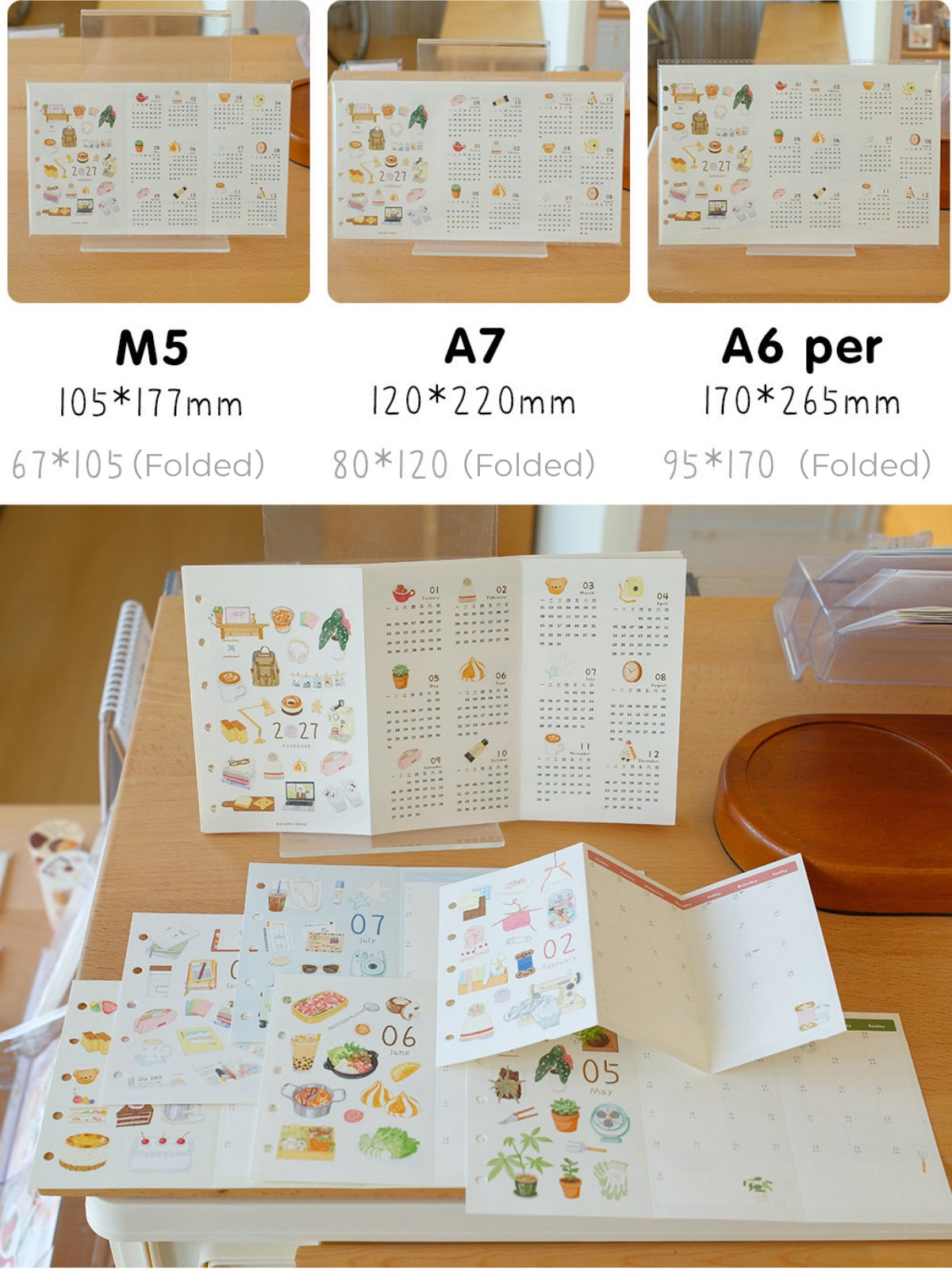 2027 Tri-Fold Monthly & Weekly Planner Refills (Academic & 2027 Full Year)