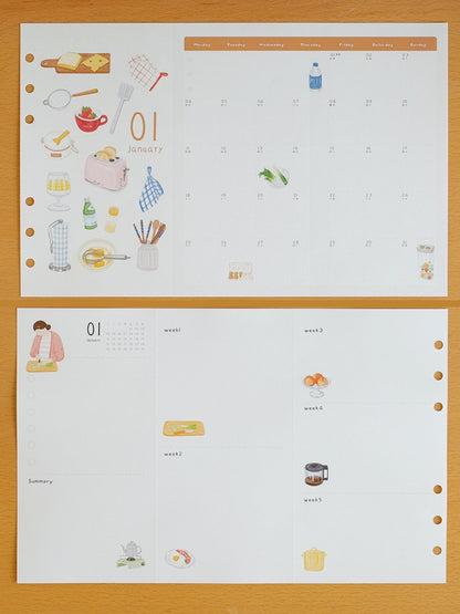 "Little Hours" 2027 Tri-Fold Loose-Leaf Monthly & Weekly Planner Refills