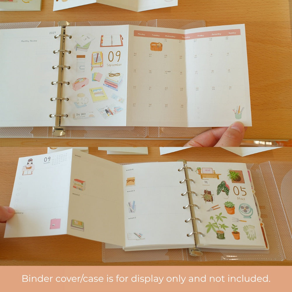 "Little Hours" 2027 Tri-Fold Loose-Leaf Monthly & Weekly Planner Refills