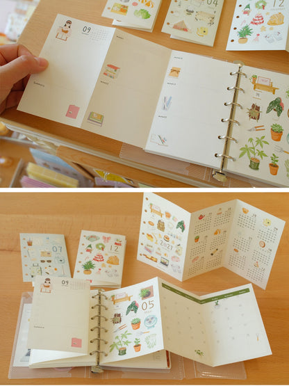 "Little Hours" 2027 Tri-Fold Loose-Leaf Monthly & Weekly Planner Refills