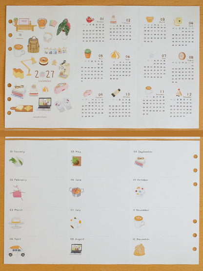 "Little Hours" 2027 Tri-Fold Loose-Leaf Monthly & Weekly Planner Refills
