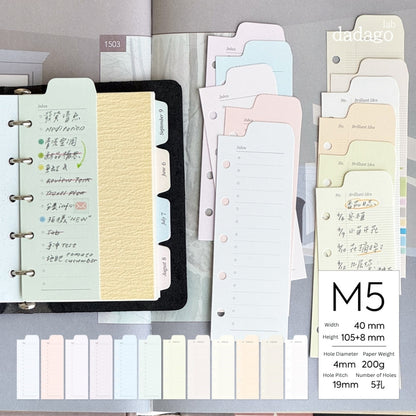 Peeking Views Half-Page Index Divider Set, M5/A7/A6