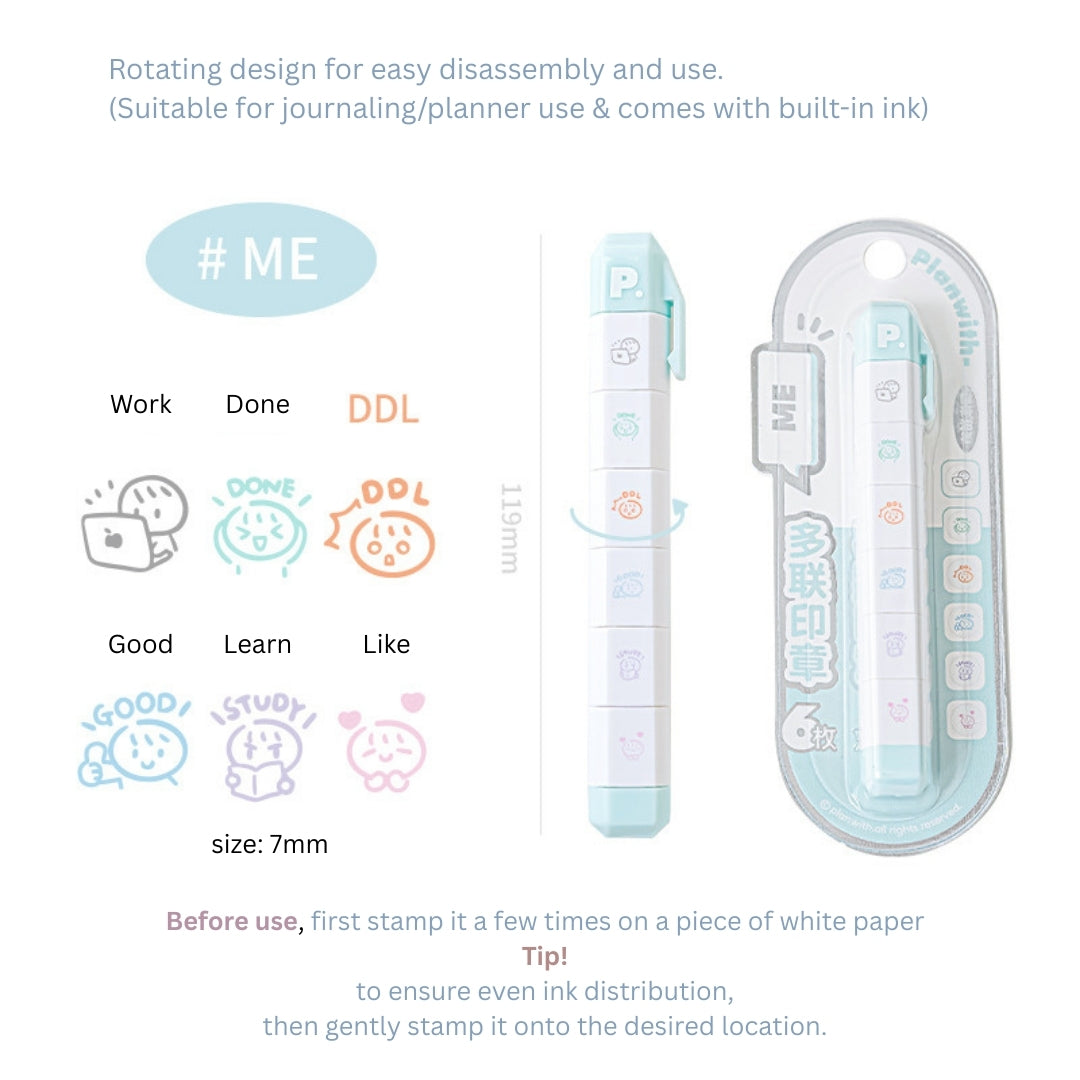 Multi-Pattern 6-in-1 Pen Stamp Set