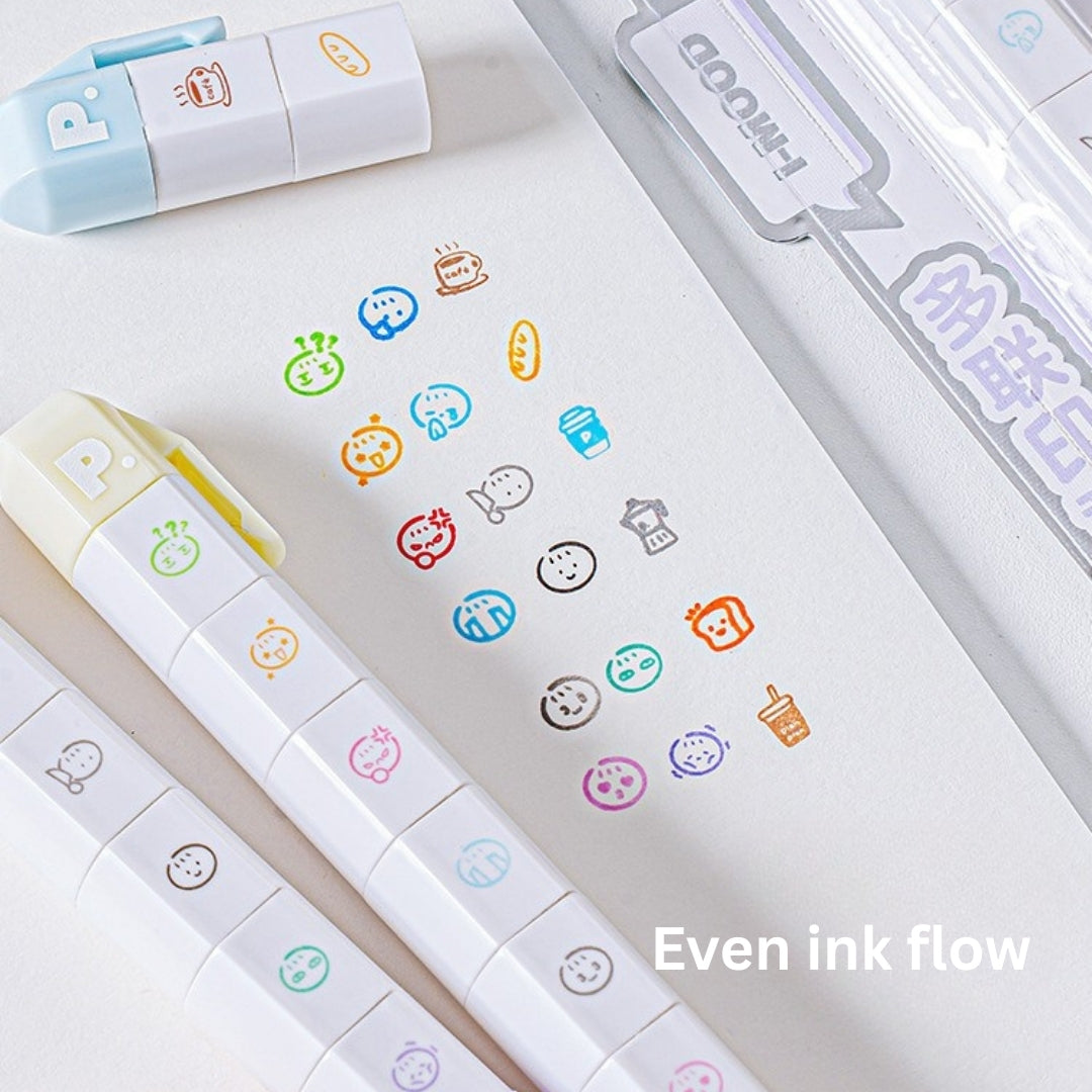Multi-Pattern 6-in-1 Pen Stamp Set