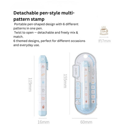 Multi-Pattern 6-in-1 Pen Stamp Set