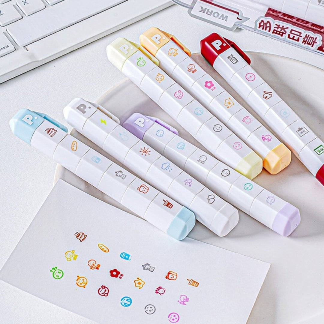 Multi-Pattern 6-in-1 Pen Stamp Set
