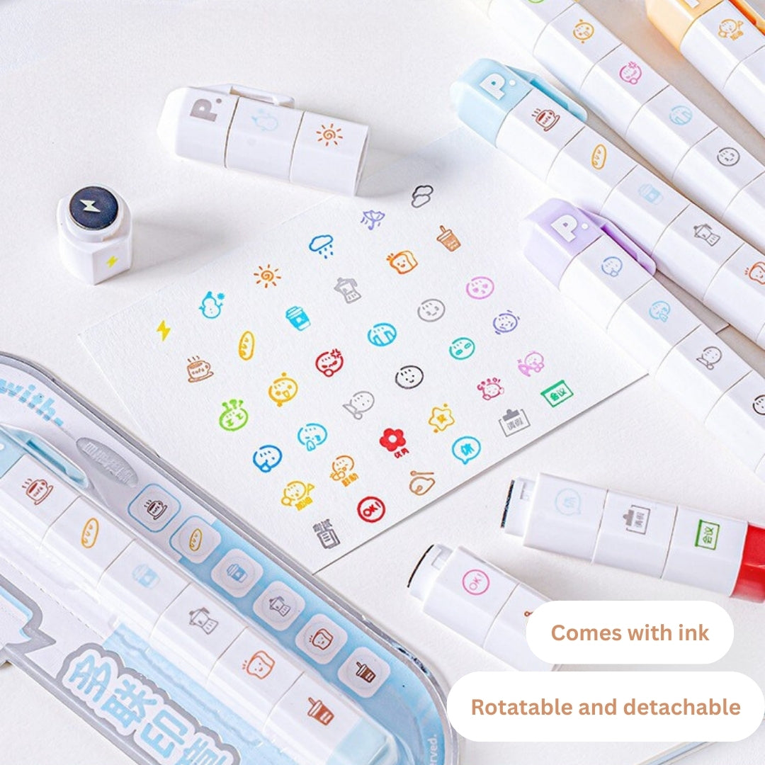 Multi-Pattern 6-in-1 Pen Stamp Set