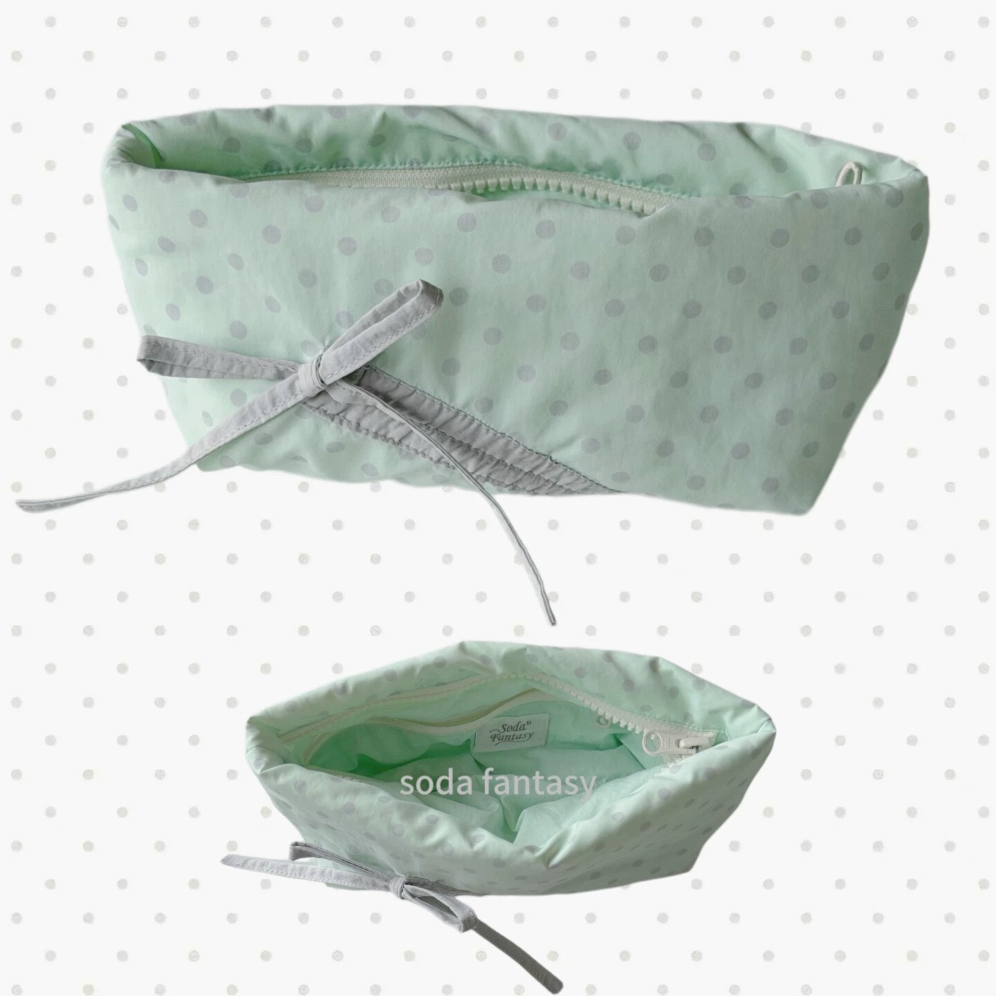 Original Mint Ash Polka Dot Pencil Pouch