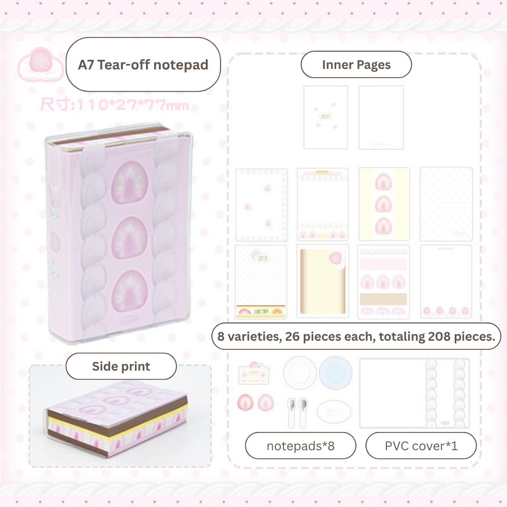 Strawberry Cake Edge-Gilded A7 Journal & Memo Pad